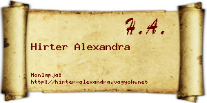Hirter Alexandra névjegykártya
